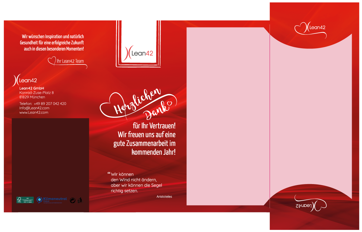 Kissenverpackung Lean42 "Herzlichen Dank"