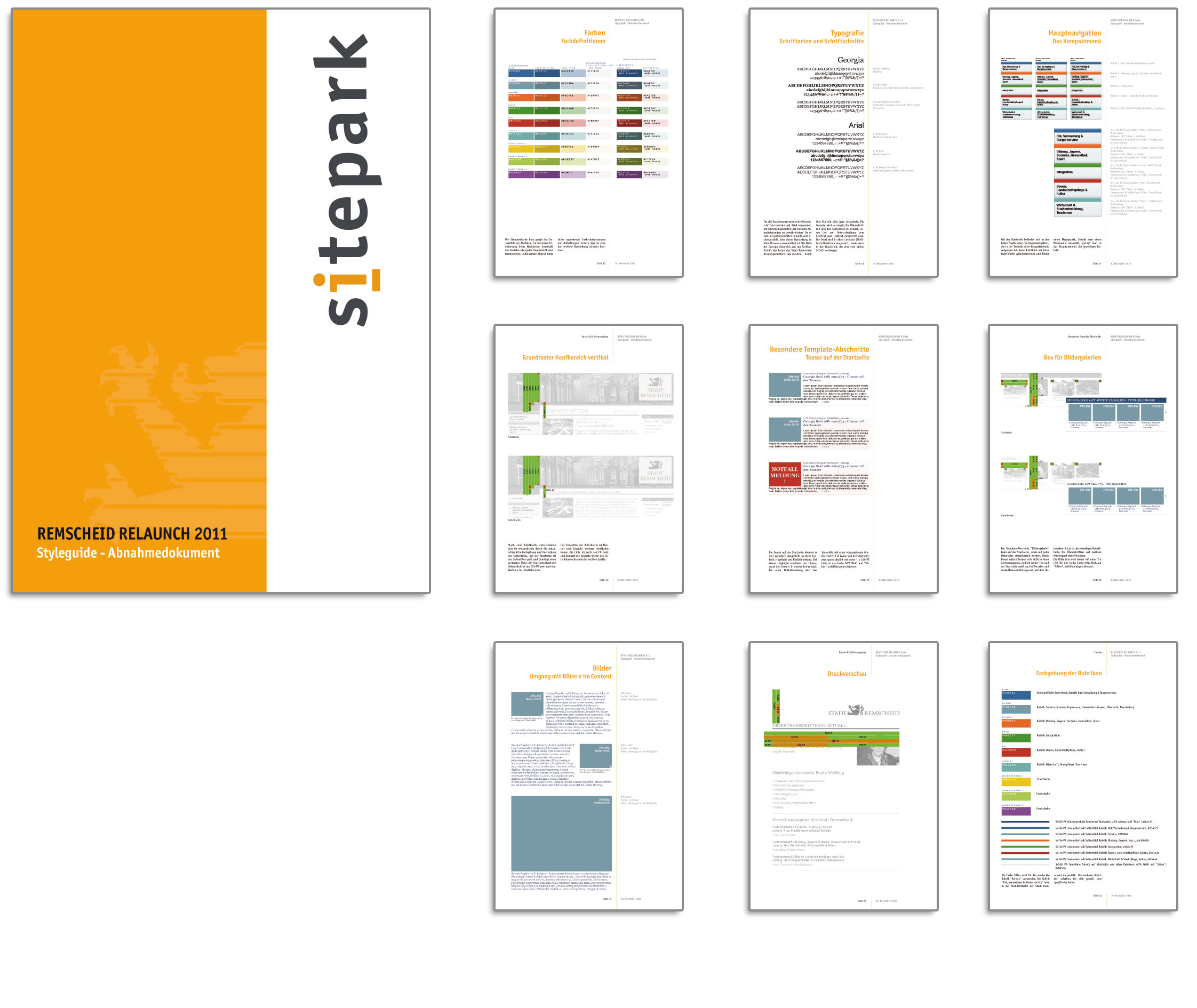 Styleguide Stadt Remscheid Homepage Relaunch 2011